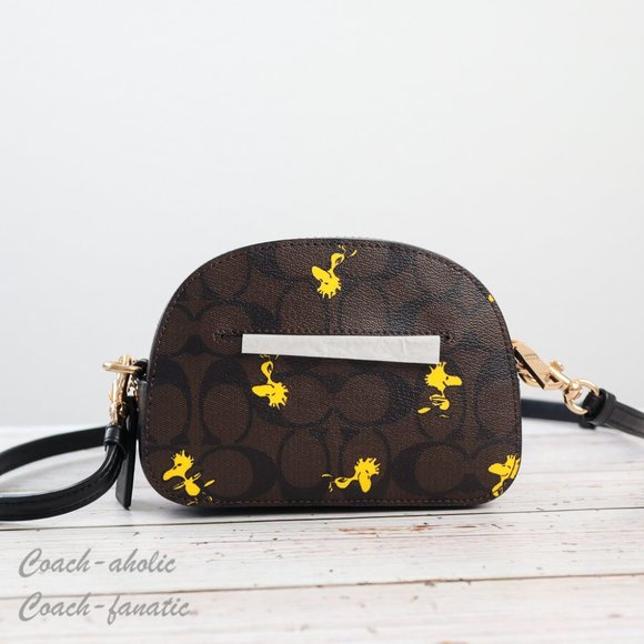 NWT Coach Coach X Peanuts Mini Serena Crossbody With Woodstock Print - Picture 7 of 13